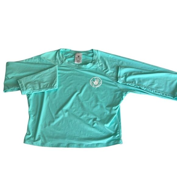 Body Glove SMOOTHIES LET IT BE CROSS-OVER RASH GUARD - SEA MIST, Size Large, NWT - Picture 3 of 8